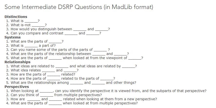 4 - Swarming the classroom - DSRP guiding questions